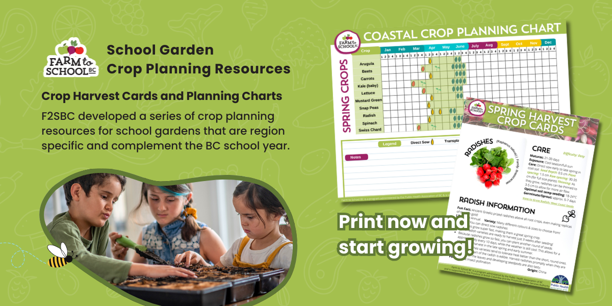 School Garden Crop Planning Resources: Crop Harvest Cards and Planning Charts